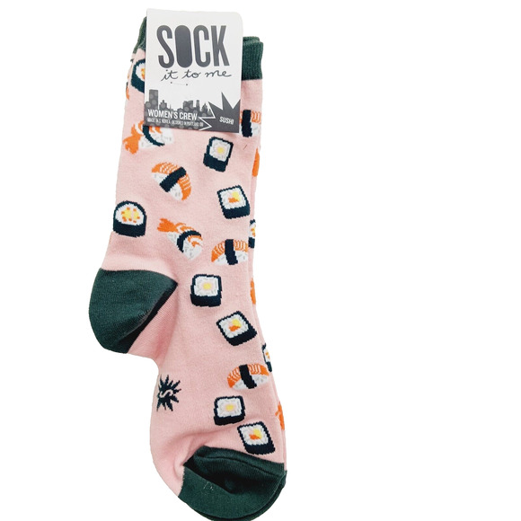 Sock It To Me Crew Women Boy Sushi Nigiri California Roll Tuna Shrimp NWT NEW - Picture 1 of 10